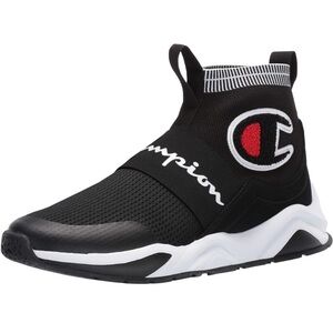 Men’s Champion Rally Pro Athletic Shoes, Black with White/Red Logo size 12